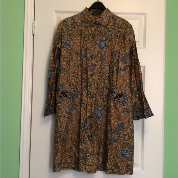 Never Worn Cotton Batik Shirt Dress - Picture 2 of 7